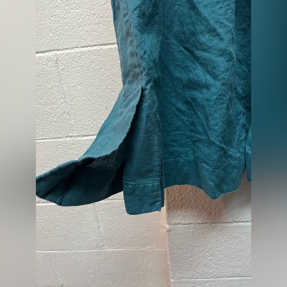 Athleta Green Blue Pleated Wide Leg Casual - Picture 3 of 5